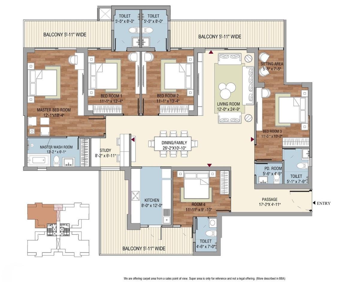 5 BHK Floor Plan